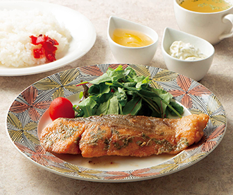 秋鮭のムニエル定食
