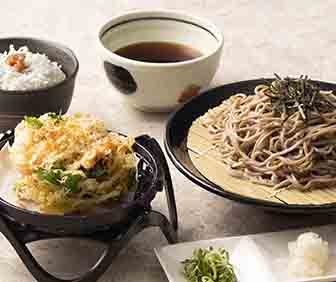 桜海老のかき揚げそばと選べるごはん